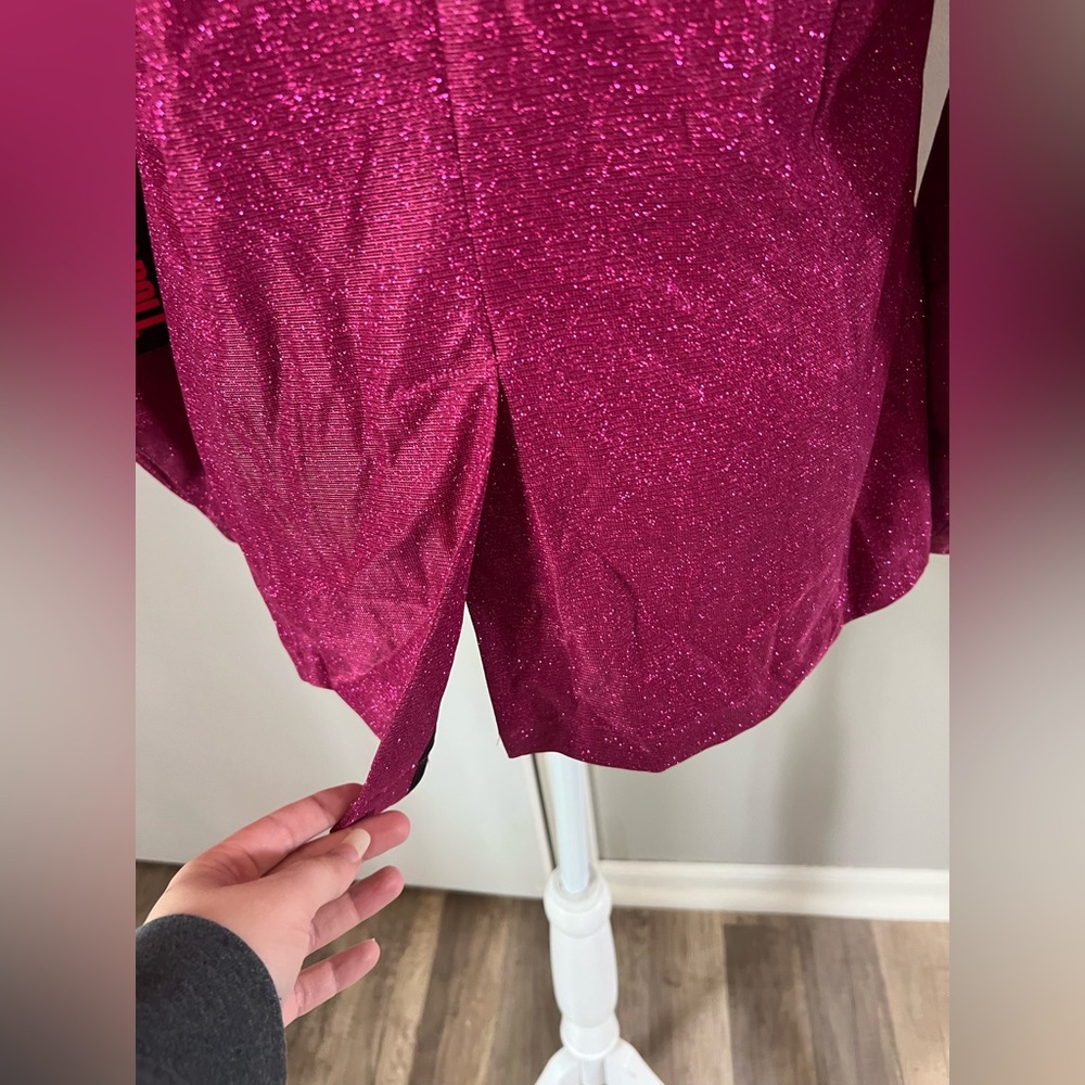 NWT Rock & Roll Denim Woman’s Lightweight Hot Pink Glitter Blazer Size XL - Picture 8 of 13